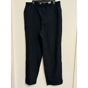 Sun Mountain Black Rain Wear Pants Drawstring Elastic Waist Zip Legs XL Golf